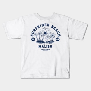 Vintage Surfrider Beach Surfing // Retro California Beach Malibu 1988 Kids T-Shirt